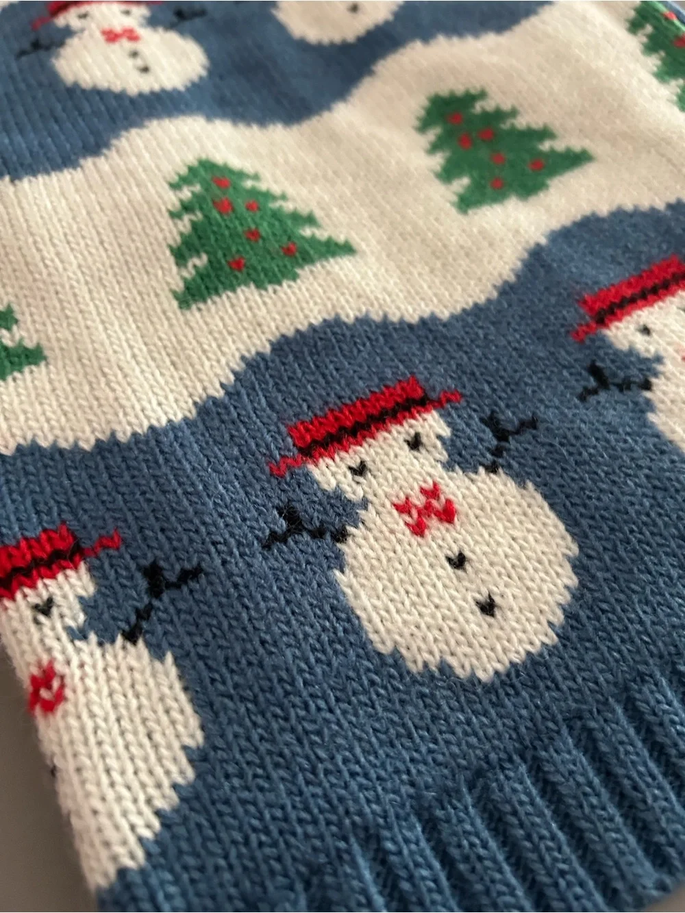 Mark & Graham m Knit dog sweater snowman